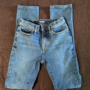 Lands’ End square rigger jeans.  Slim fit.  Tall fit.  Size 28 waist